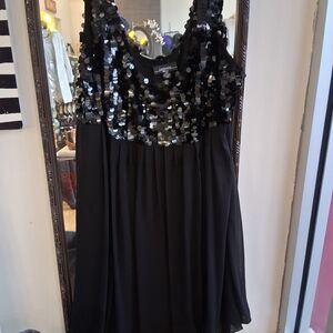 Black Sequin Sleeveless Dress